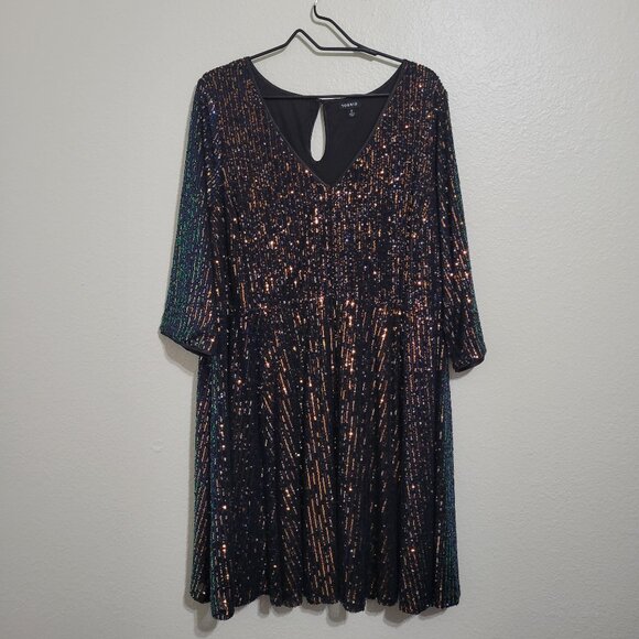 Torrid Mini Multi-color Sequins Skater Dress Size 2X - Picture 3 of 11